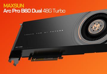Всего 1200 долларов за видеокарту с 48 ГБ памяти. Поставки MaxSun Arc Pro B60 с двумя GPU Intel BMG-G21, стартуют на следующей неделе