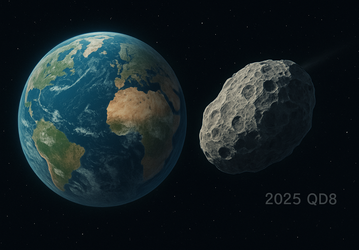 Обошлось: астероид 2025 QD8 размером с челябинский метеорит пролетел мимо Земли