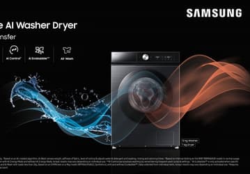 Представлена стиральная и сушильная машина Samsung с Corning Gorilla Glass, защитой IP64 и гарантией 20 лет