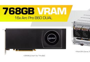 32 GPU, 768 ГБ видеопамяти и 10,8 кВт мощности. Sparkle представила сервер на базе 16 видеокарт Intel Arc Pro B60 Dual