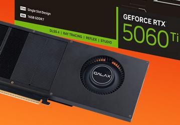 16 ГБ видеопамяти в очень тонком корпусе. Представлена однослотовая Galax GeForce RTX 5060 Ti