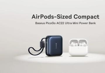 10 000 мАч в корпусе размером с футляр для AirPods. Baseus представила очень компактный портативный аккумулятор PicoGo AC22 Ultra Mini