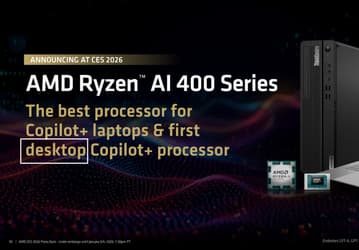 Наконец-то первые настольные процессоры категории Copilot+. Линейка AMD Ryzen AI 400 будет доступна и в настольном исполнении
