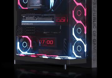 Представлен панорамный корпус Asus ROG Cronox ARGB EATX Full Tower с 9,2-дюймовым ЖК-экраном