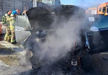Hyundai Santa Fe нового поколения сгорел на ходу