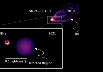 Данные телескопа Event Horizon Telescope показали, откуда берёт начало джет чёрной дыры M87*