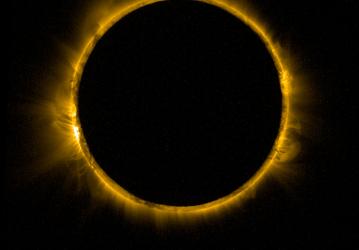Кольцевое солнечное затмение 2026 года впервые снято из космоса спутником ESA