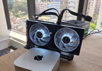 К Mac mini подключили внешнюю видеокарту GeForce RTX, но не для игр