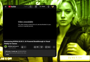 Оригинальное видео анонса технологии Nvidia DLSS 5 было заблокировано YouTube за нарушение авторских прав