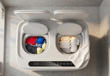 Xiaomi представила крошечную стиральную машину Mijia Mini Dual-Zone Washing and Drying Machine с двумя барабанами