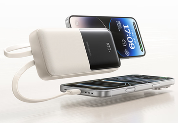 Представлен аккумулятор Baseus на 20 000 мА·ч со встроенными кабелями USB-C и Lightning, а также  дисплеем