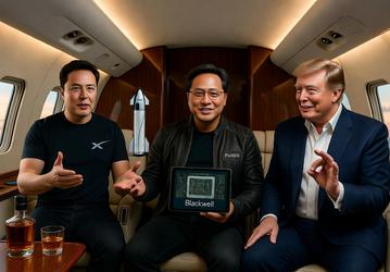 Главу Nvidia заметили на борту президентского самолета Air Force One вместе с Трампом и Маском. Они направились в Китай