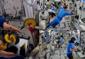 Китайские астронавты завершили первый месяц работы на станции Tiangong и испекли тыкву на орбите