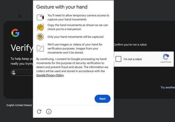 Google тестирует CAPTCHA с биометрией: новая система просит пользователей «доказать, что они люди» движениями рук