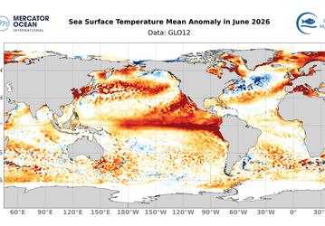 Июнь 2026 стал самым тёплым июнем за всю историю наблюдений по температуре океана