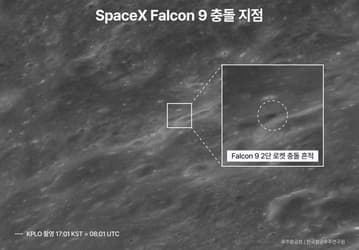 Ракета Falcon 9 врезалась в Луну на скорости более 8000 км/ч: корейские ученые показали место удара на фото