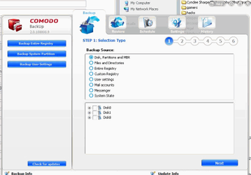 Резервное копирование: Comodo BackUp v.3.0.171316.129