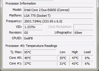 Диагностика: CoreTemp v.0.99.7.0