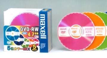 Разноцветные DVD-RW диски от Maxell