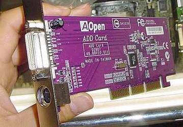 Дополнительная DVI/TV Out карта для плат на чипсетах i845G от AOpen
