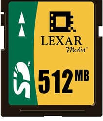 256 Мб и 512 Мб карты Secure Digital от Lexar Media