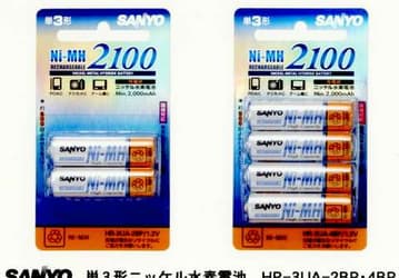 Новые Ni-MH батареи емкостью 2100 мА*ч от Sanyo Electric