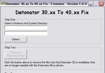 Драйверы: исправление для Detonator 40.xx при переходе с Detonator 30.xx