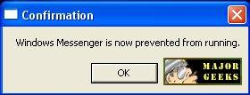 ОС: отключаем Windows Messenger