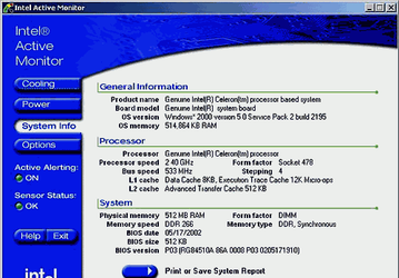 Утилиты: Intel Active Monitor v.1.19