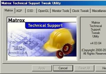 Утилиты: Matrox Technical Support Tweak Utility v.4.03.004
