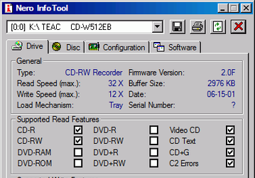 Утилиты: Nero InfoTool v.1.01