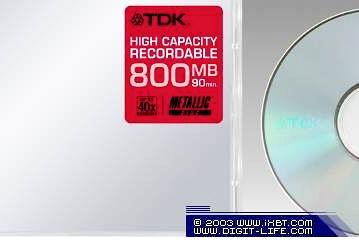 Новые 90-минутные (800 Мб) CD-R диски от TDK