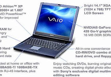 Sony VAIO FR130: a notebook on Mobile Athlon XP 2000+