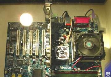 Live from CeBIT 2003: Albatron&acute;s Springdale-based motherboard