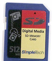 Photo of the day: SimpleTech&acute;s 512Mb Secure Digital card