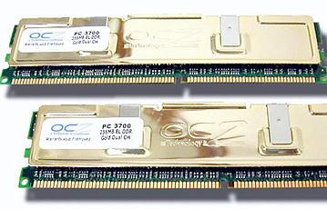 EL DDR PC-3700 Dual Channel Gold 1GB Quad: 1Gb memory kits from OCZ Technology
