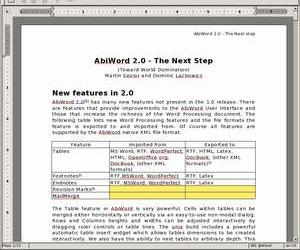 Текстовые редакторы: AbiWord v.2.0.1