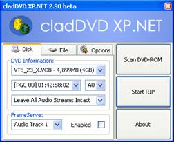 Утилиты: cladDVD XP v.2.98 Beta