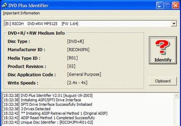 Утилиты: DVD Plus Identifier v.2.01