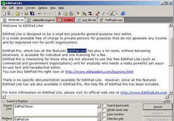 Текстовые редакторы: EditPad Lite v.5.1.1