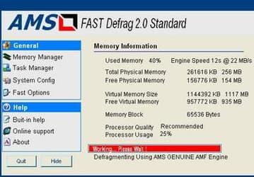 Утилиты: AMS Fast Defrag v.2.02.71