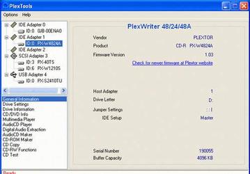 Утилиты: PlexTools Professional v.2.17
