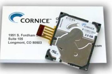 Cornice unveils 1" 2GB Cornice SE hard drives