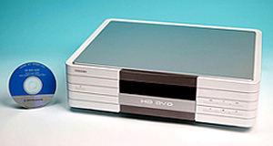 Toshiba introduces a HD DVD player prototype compatible with existing DVD media