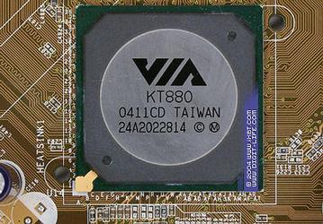 Photo of the day: KT880-based ASUS A7V880 motherboard in our lab