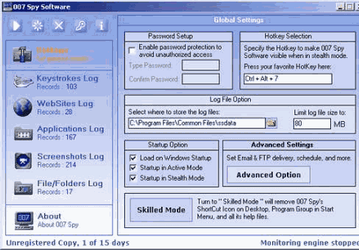 Утилиты: 007 Spy Software v.3.6