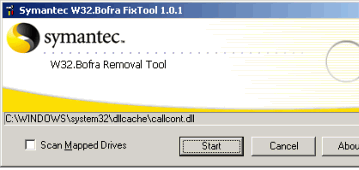 Антивирусы: Symantec W32.Bofra@mm Removal Tool v.1.0.1