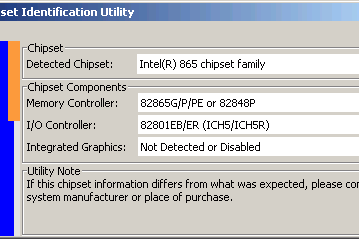Диагностика: Intel Chipset Identification Utility v.3.22