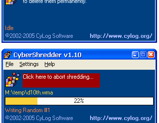 Утилиты: CyberShredder v.1.10