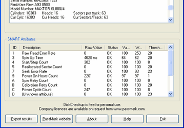 Мониторинг: PassMark DiskCheckup v.2.1 Build 1000